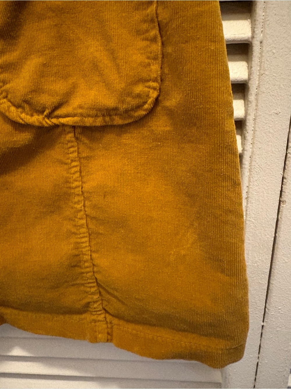 Button-Front Corduroy Mini Skirt in Mustard - Picture 5 of 6